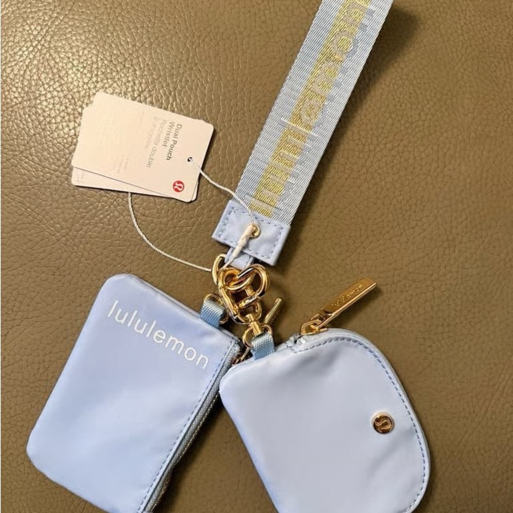lululemon athletica Light Blue Wristlet Card + Coin Pouch Set